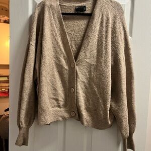 Beige Cropped Cardigan